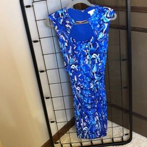 Cache -SZ6 - Blue Snakeskin mid length dress!